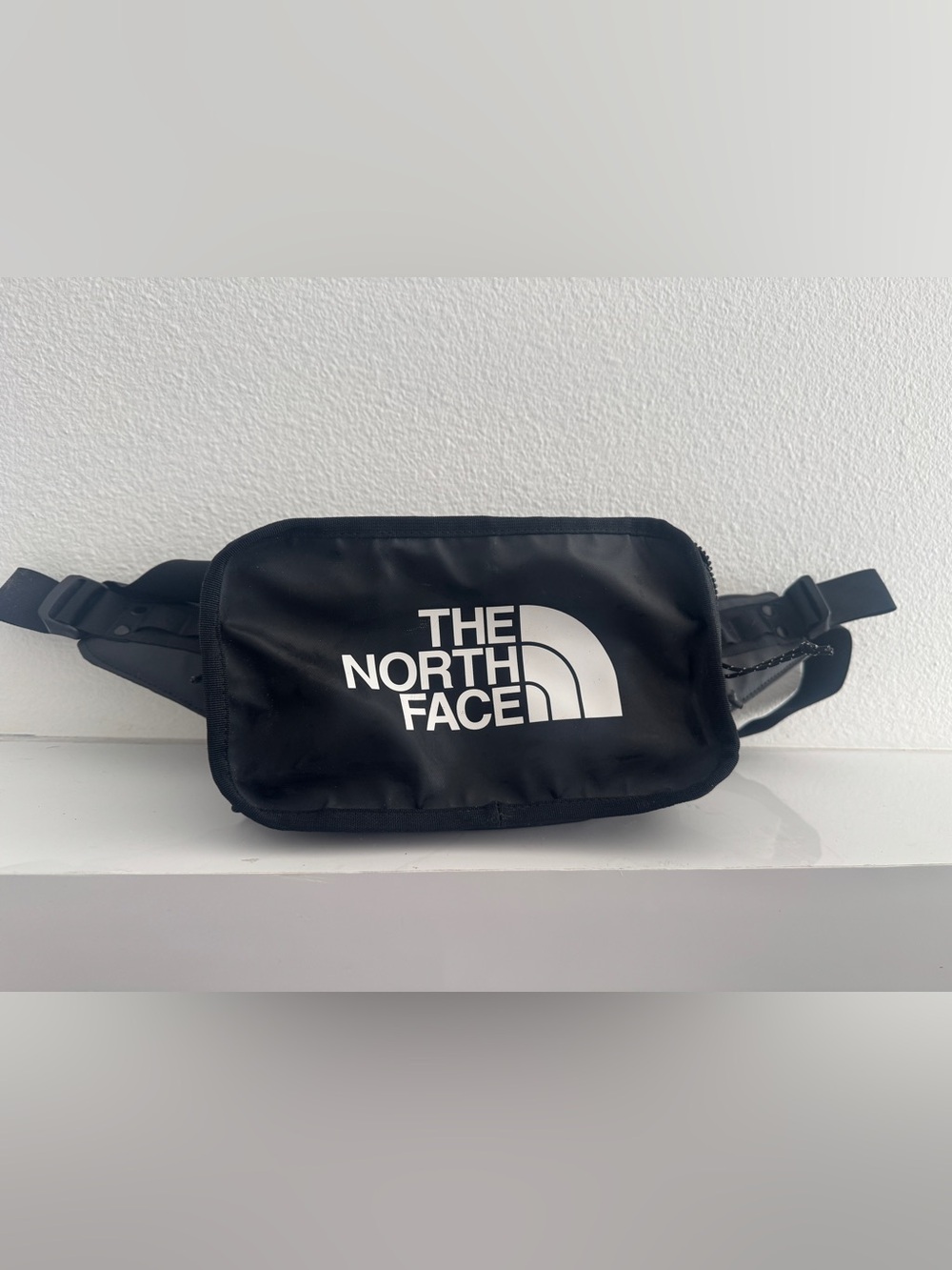 The North Face Black Belt Bag with White Logo